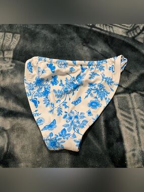 wild fable White Bikini Bottoms with Blue Floral Print
